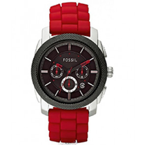 Watch strap Fossil FS4598 Silicone Red 24mm
