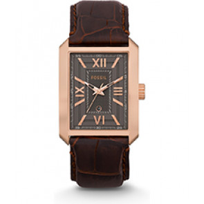 Watch strap Fossil FS4653 Leather Brown 24mm