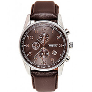Watch strap Fossil FS4762 Leather Brown 24mm
