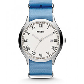 Watch strap Fossil FS4797 Textiles Blue 22mm