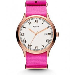 Watch strap Fossil FS4801 Textiles Pink 22mm