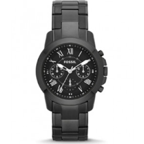 Watch strap Fossil FS4843 Stainless steel Anthracite grey 20mm
