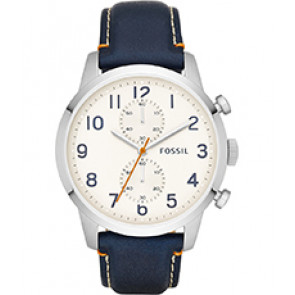 Watch strap Fossil FS4932 Leather Blue 22mm