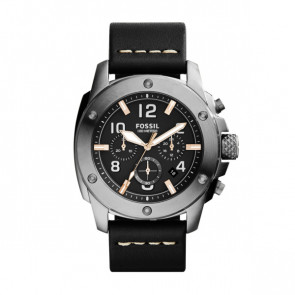 Watch strap Fossil FS5016 Leather Black 24mm