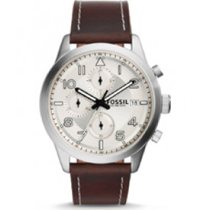 Watch strap Fossil FS5138 Leather Brown 22mm