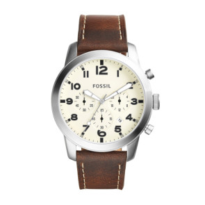 Watch strap Fossil FS5146 Leather Brown 22mm