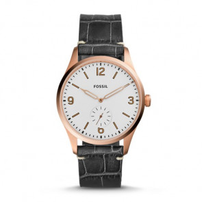 Watch strap Fossil FS5247 Leather Black 22mm