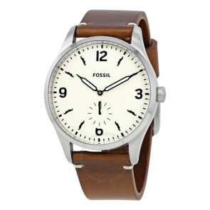 Watch strap Fossil FS5257 Leather Brown 24mm