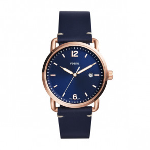 Watch strap Fossil FS5274 Leather Blue 22mm