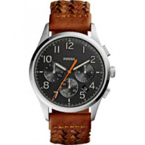 Watch strap Fossil FS5294 Leather Brown 22mm