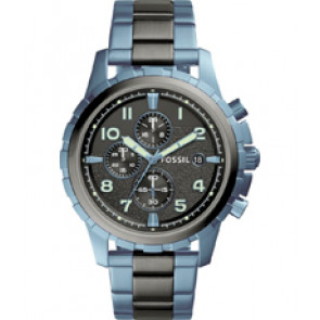 Watch strap Fossil FS5318 Stainless steel Blue 22mm
