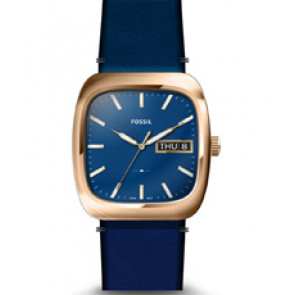 Watch strap Fossil FS5352 Leather Blue 22mm