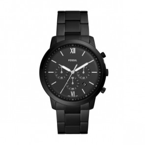 Watch strap Fossil FS5474 Steel Black 22mm