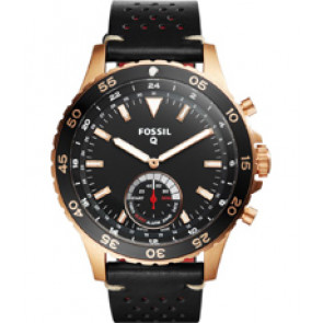 Watch strap Fossil FTW1141 Leather Black 22mm