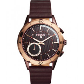 Watch strap Fossil FTW1146 Leather Purple 20mm