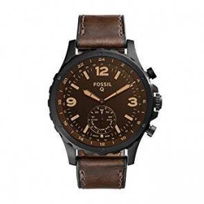 Watch strap Fossil FTW1159 Leather Brown 24mm