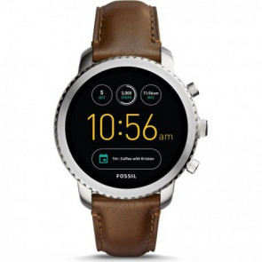 Watch strap Fossil FTW4003 Leather Brown 22mm