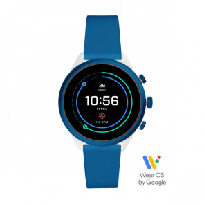 Watch strap Smartwatch Fossil FTW6051 Silicone Blue 18mm