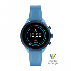 Watch strap Smartwatch Fossil FTW6059 Silicone Blue 18mm
