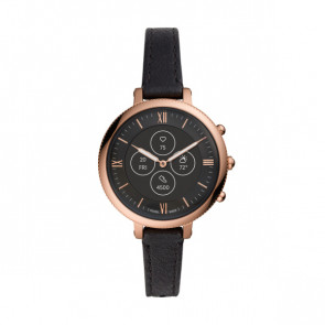 Watch strap Fossil FTW7035 Leather Black 12mm
