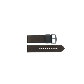 Watch strap Fossil FTW7068 / GEN 6 Machine Leather/Plastic Dark brown 24mm