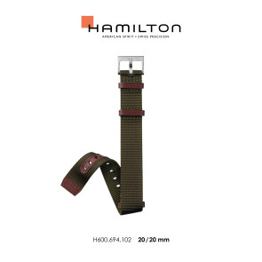 Watch strap Hamilton H690694102 / H690.694.102 Nylon/perlon Multicolor 20mm