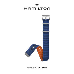 Watch strap Hamilton H690823107 Nylon/perlon Blue 20mm