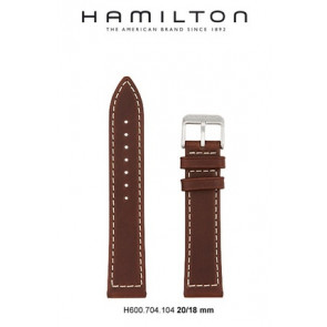 Watch strap Hamilton H644550 / H001.64.455.533.01 Leather Brown 20mm
