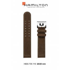 Watch strap Hamilton H001.70.505.833.01 / H600705119 Leather Beige 20mm