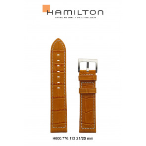 Watch strap Hamilton H690.776.113 Leather Brown 21mm