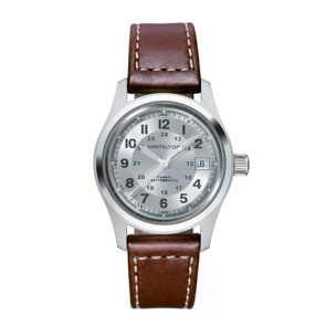 Watch strap Hamilton H70455553 / H001.70.455.553.01 Leather Brown 20mm