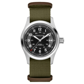 Watch strap Hamilton H001.70.475.930.01 / H70475930 Textiles Green 20mm