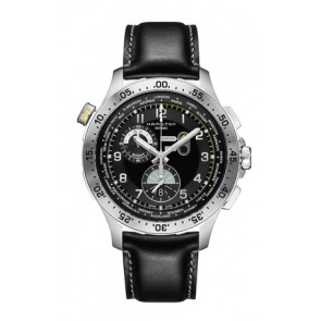 Watch strap Hamilton H76714735 Leather Black 22mm