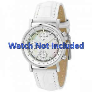 DKNY watch strap NY4528 Leather White 18mm + default stitching