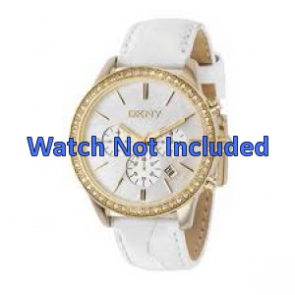 Watch strap DKNY NY4844 Leather White 20mm