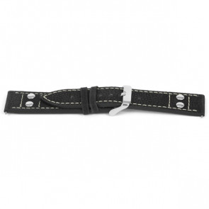 Watch strap Universal G167 Leather/Textiles Black 20mm