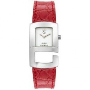 Guess watch strap I20018L2 / 20018L2 Leather Red + red stitching
