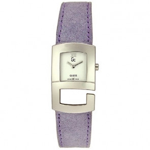 Guess watch strap I20018L4 Leather Purple + purple stitching