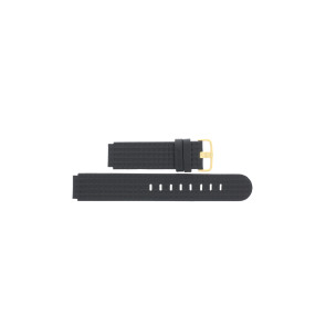 Watch strap Jacob Jensen 414 / 410 Leather/Plastic Black 17mm