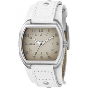 Watch strap Fossil JR1128 Leather White 20mm