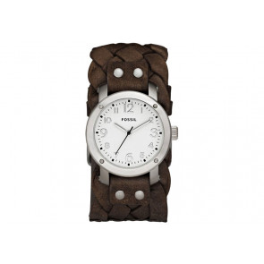 Watch strap Fossil JR1290 Leather Brown 16mm