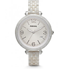 Watch strap Fossil JR1407 Plastic White 12mm