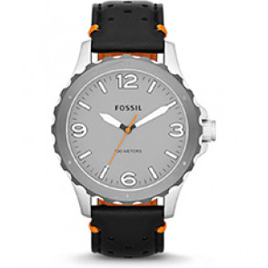Watch strap Fossil JR1449 Leather Black 22mm