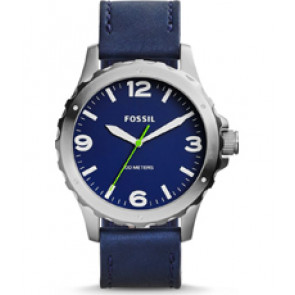 Watch strap Fossil JR1474 Leather Blue 22mm