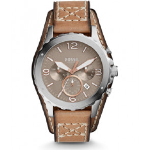 Watch strap Fossil JR1518 Leather Beige 22mm