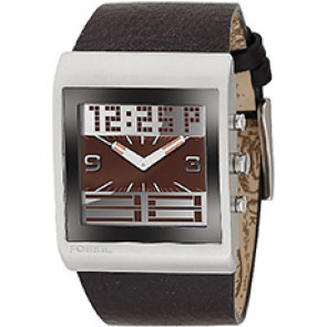 Watch strap Fossil JR9453 Leather Brown 37mm