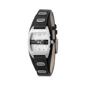 Fossil watch strap JR9466 Leather Black 12mm + black stitching