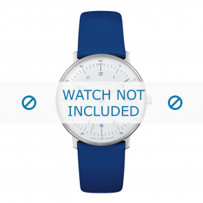 Watch strap Junghans 047/4540.00 Leather Blue 18mm