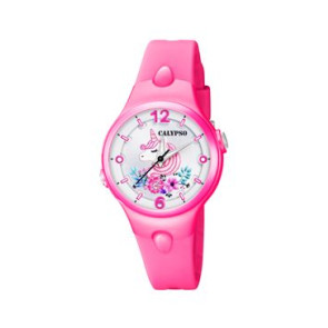 Watch strap Calypso K5783-6 / K5783-D Plastic Pink