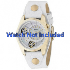 Watch strap Fossil ME1039 Leather White 18mm